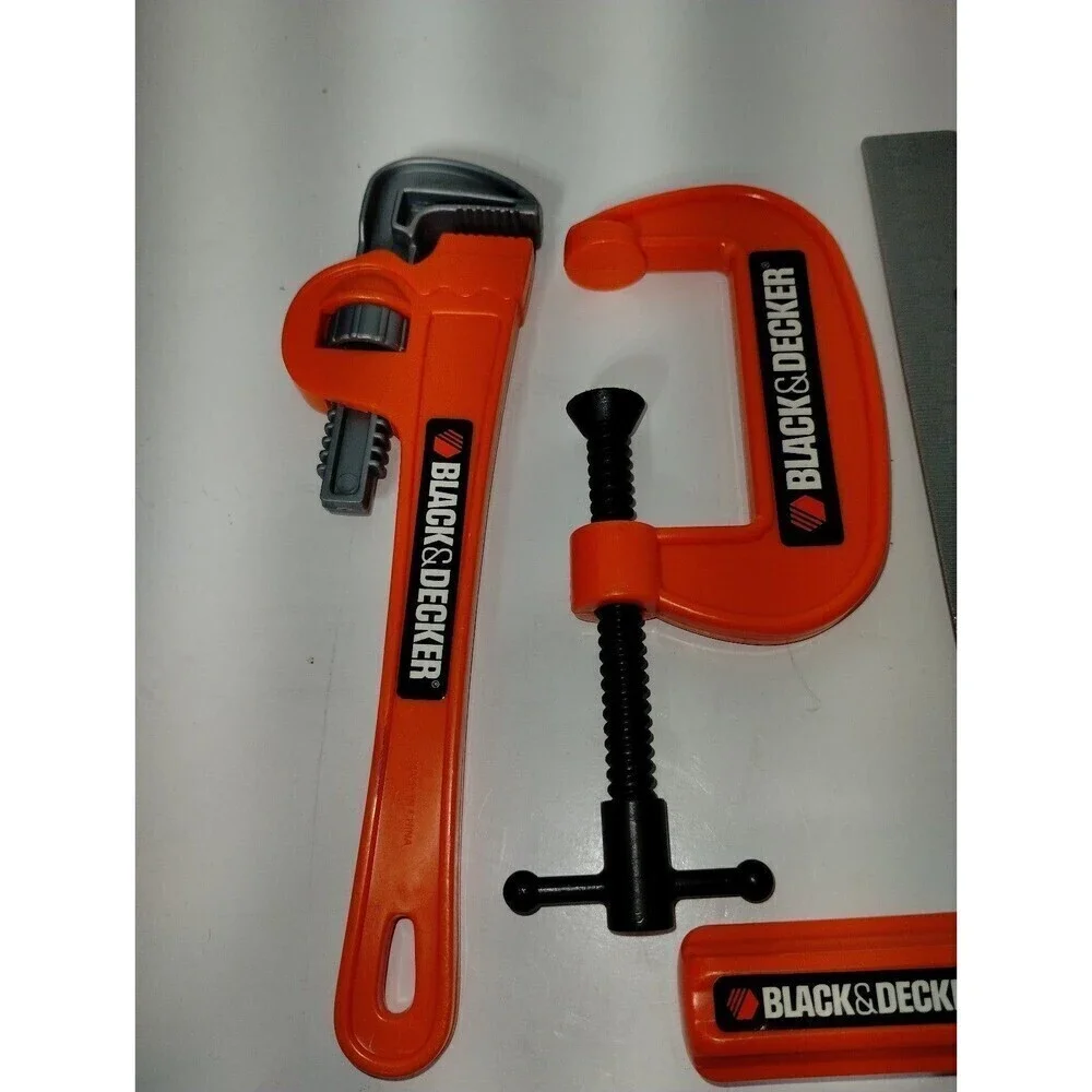 Kids Black and Decker Plastic Play tools Orange and Black 5 pcs Set‎
